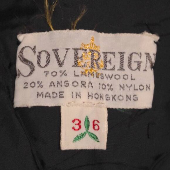 Sovereign Vintage Black Sleeveless Tank Fringe Sequined Lambswool Angora 36 - Picture 7 of 8